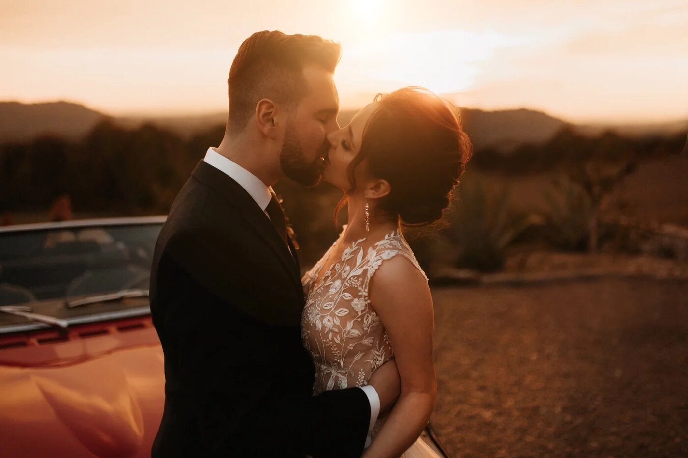 Intimate moment between a couple, warm low light